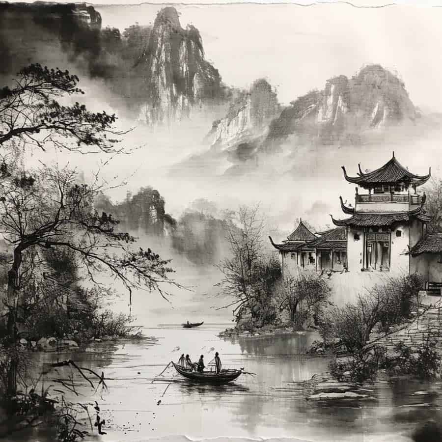 Chinesische Tuschezeichnung (NF)