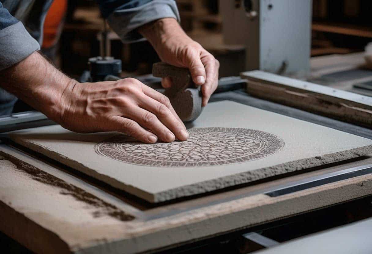 Steindruckverfahren mit Steinplatte als Druckmatrize für eine Lithografie (NF)