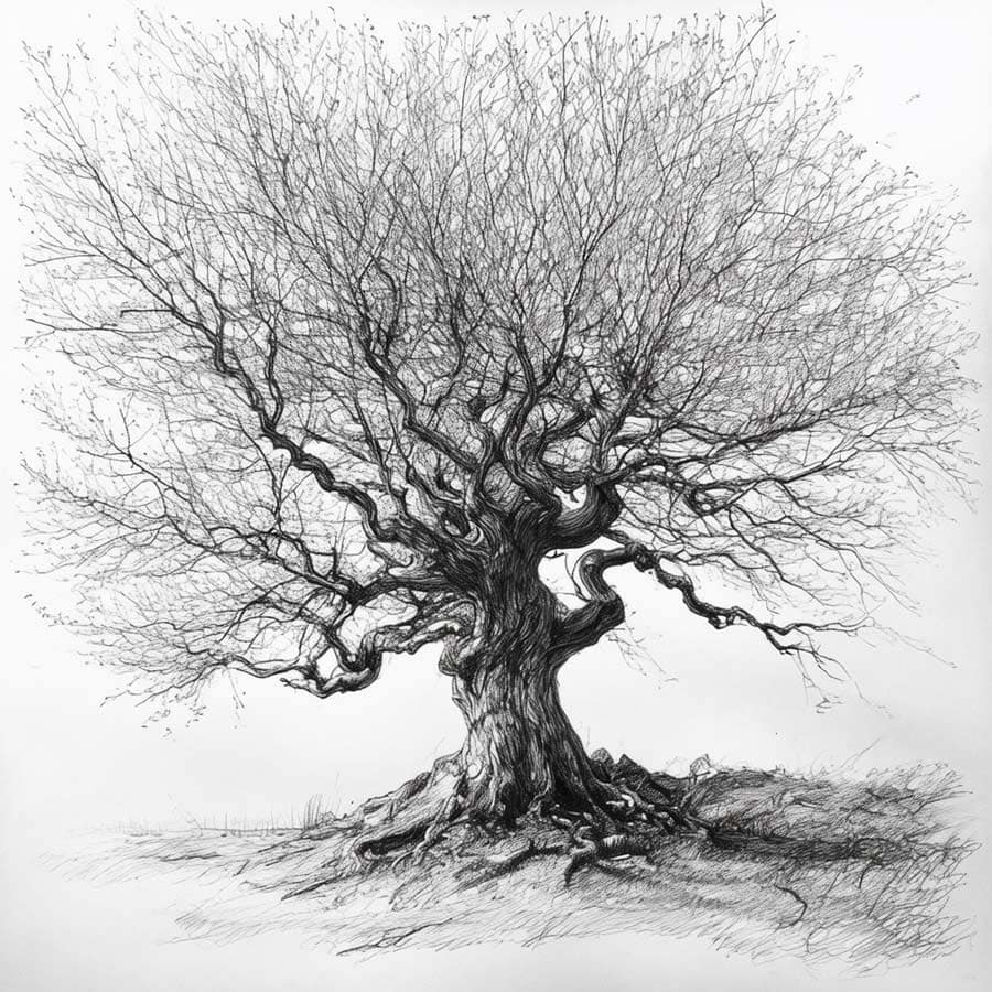 Ein alter Baum als Zeichnung (NF) Ein alter Baum als Zeichnung (NF)