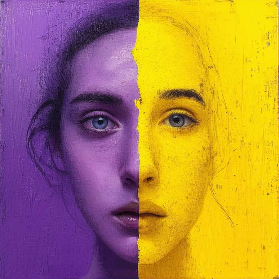 Bild mit Komplementärkontrast aus Gelb und Violett (NF) Bild mit Komplementärkontrast aus Gelb und Violett (NF)