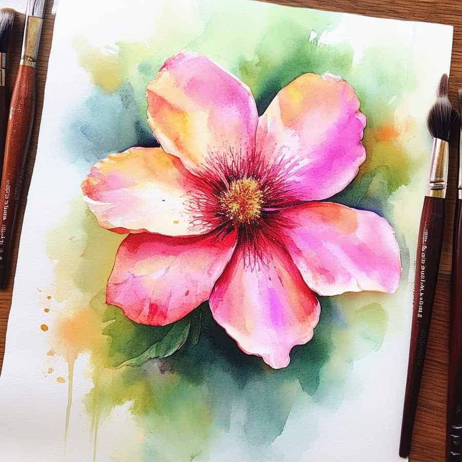 Blume malen als Aquarellmalerei (NF) Blume malen als Aquarellmalerei (NF)