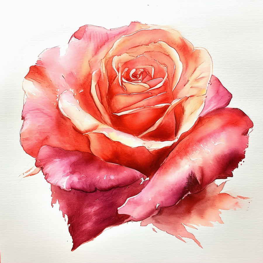 Rose als Blume malen als Aquarellmalerei (NF) Rose als Blume malen als Aquarellmalerei (NF)
