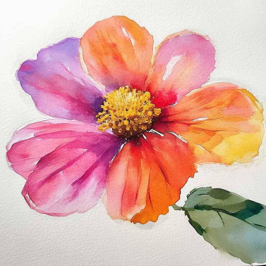 Blume mit Wasserfarben malen (NF)