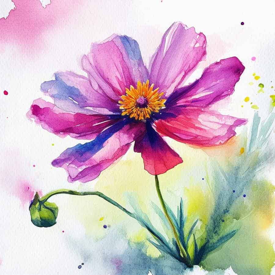 Blumenbild mit Wasserfarben gemalt (NF) Blumenbild mit Wasserfarben gemalt (NF)