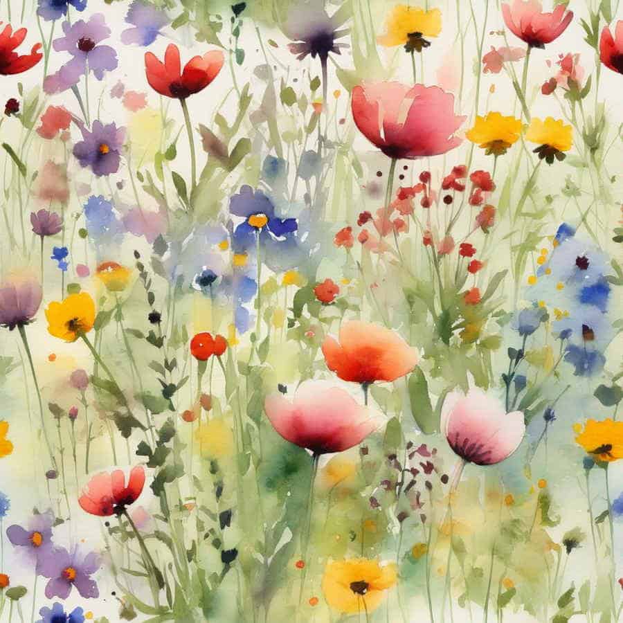 Blumenwiese malen als Aquarell (NF)