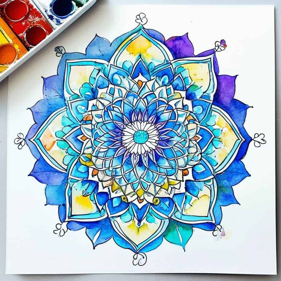 Einfache Mandala malen in Aquarell (NF)