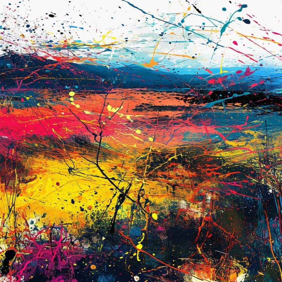 Abstrakter Expressionismus - Landschaftsbild im Stil von Jackson Pollock