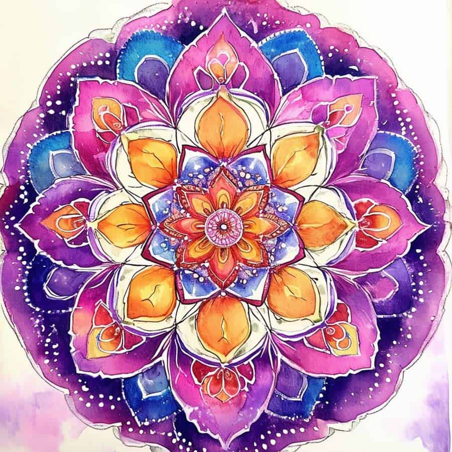 Schöne Mandala Malerei in Aquarell (NF) Schöne Mandala Malerei in Aquarell (NF)
