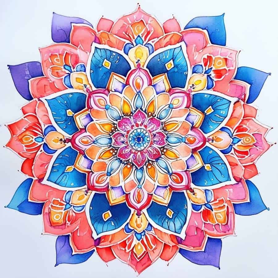 Einfache Mandala Malerei in Aquarell (NF) Einfache Mandala Malerei in Aquarell (NF)