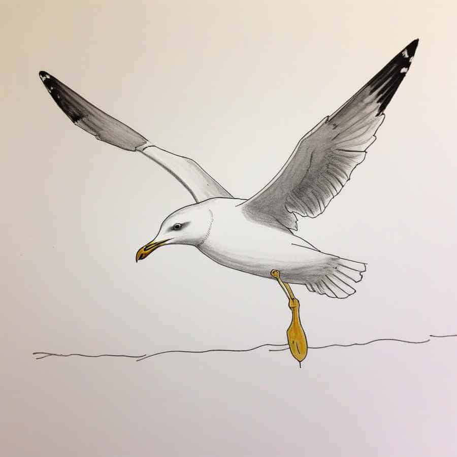 Fliegende Möve zeichnen (NF) Fliegende Möve zeichnen (NF)