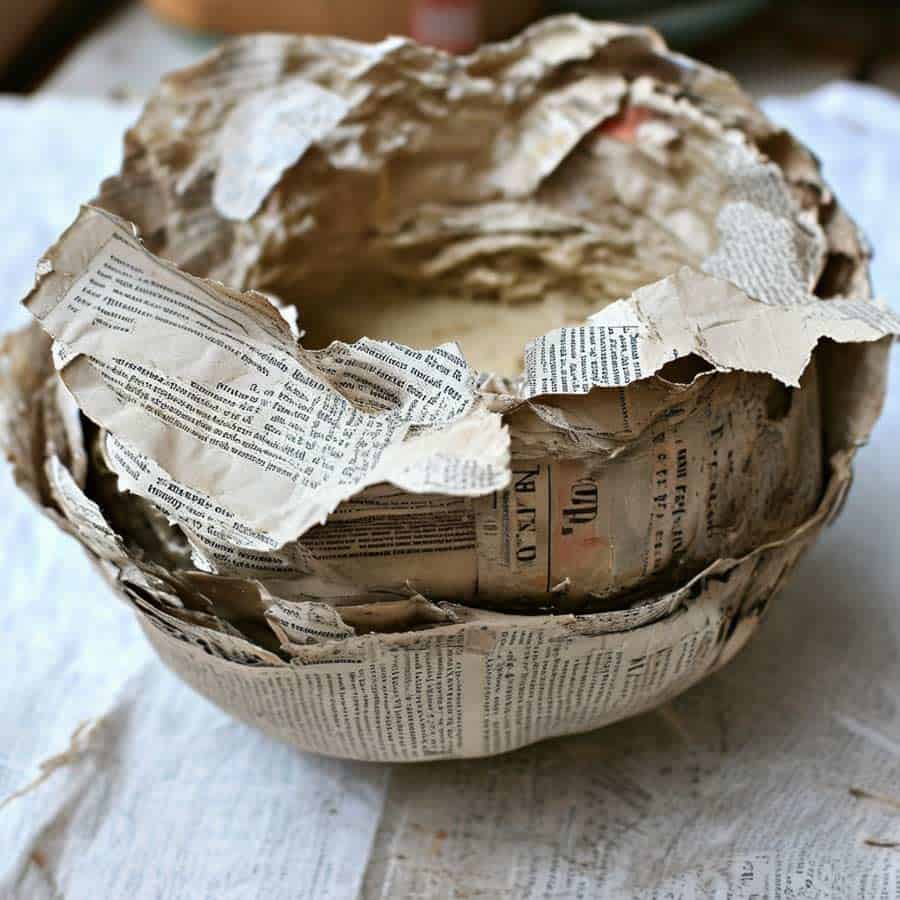 Pappmaschee-Masse aus Zeitungsschnipsel und Kleister herstellen (NF)