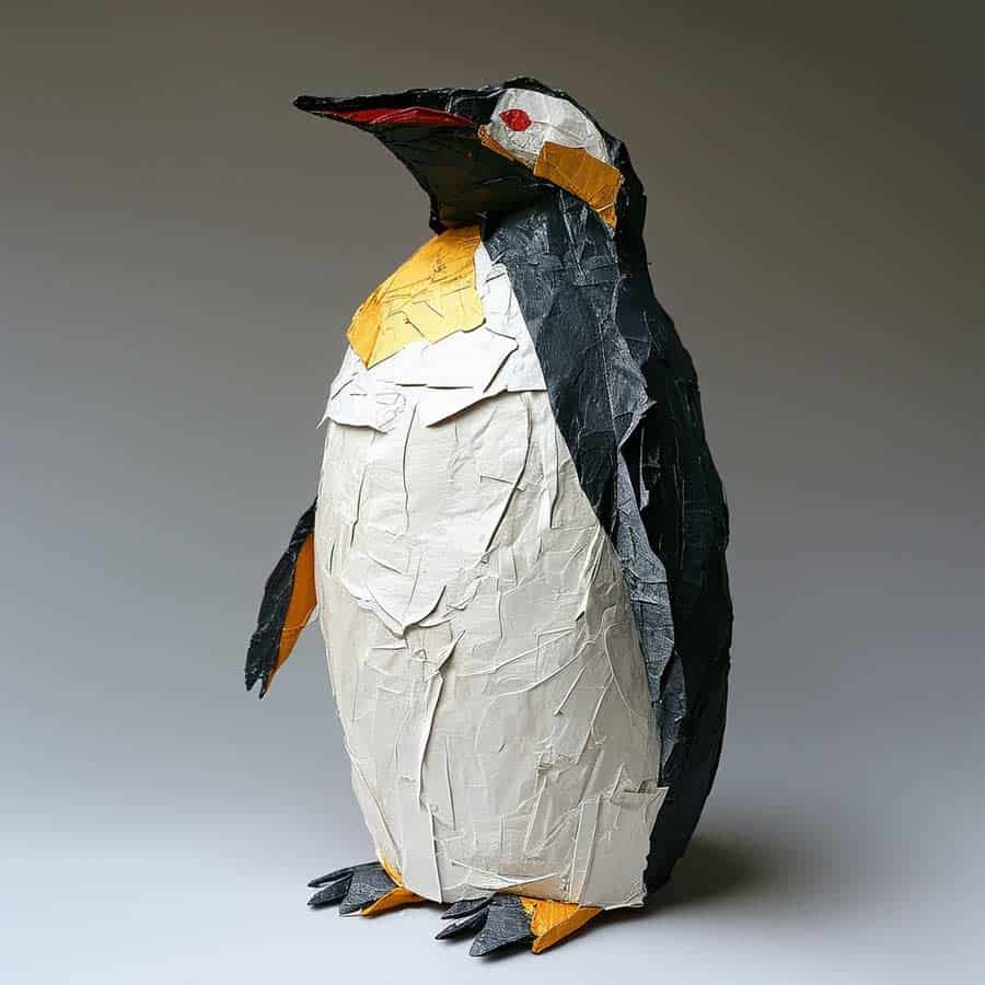 Pinguin aus Luftballon Pappmachee Tier (NF)