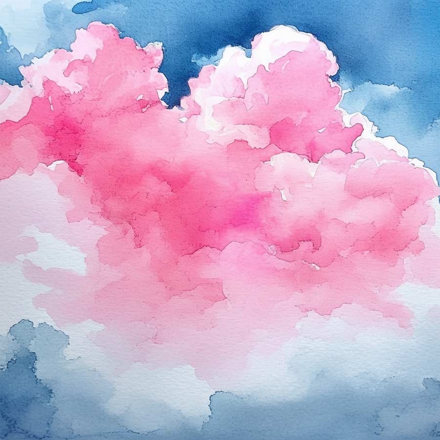 Rosa Wolken mit Aquarell gemalt (NF) Rosa Wolken mit Aquarell gemalt (NF)