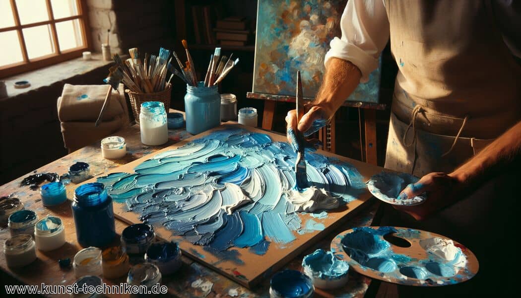 Blau mischen mit Acryl