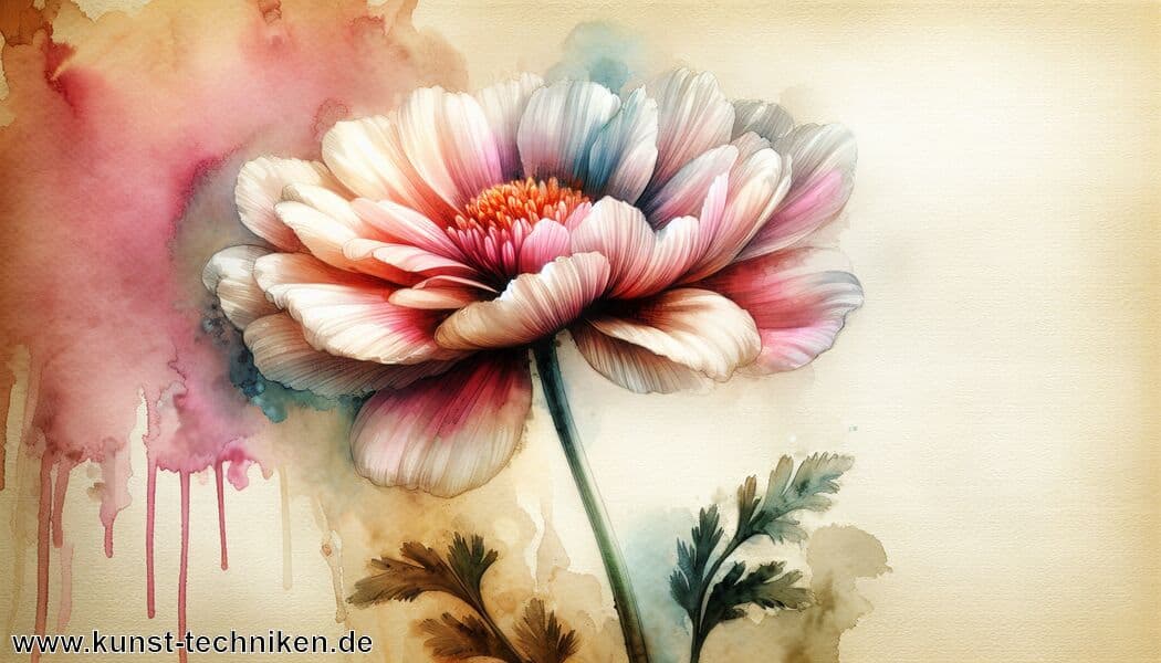 Blume mit Wasserfarben malen (NF) Blume mit Wasserfarben malen