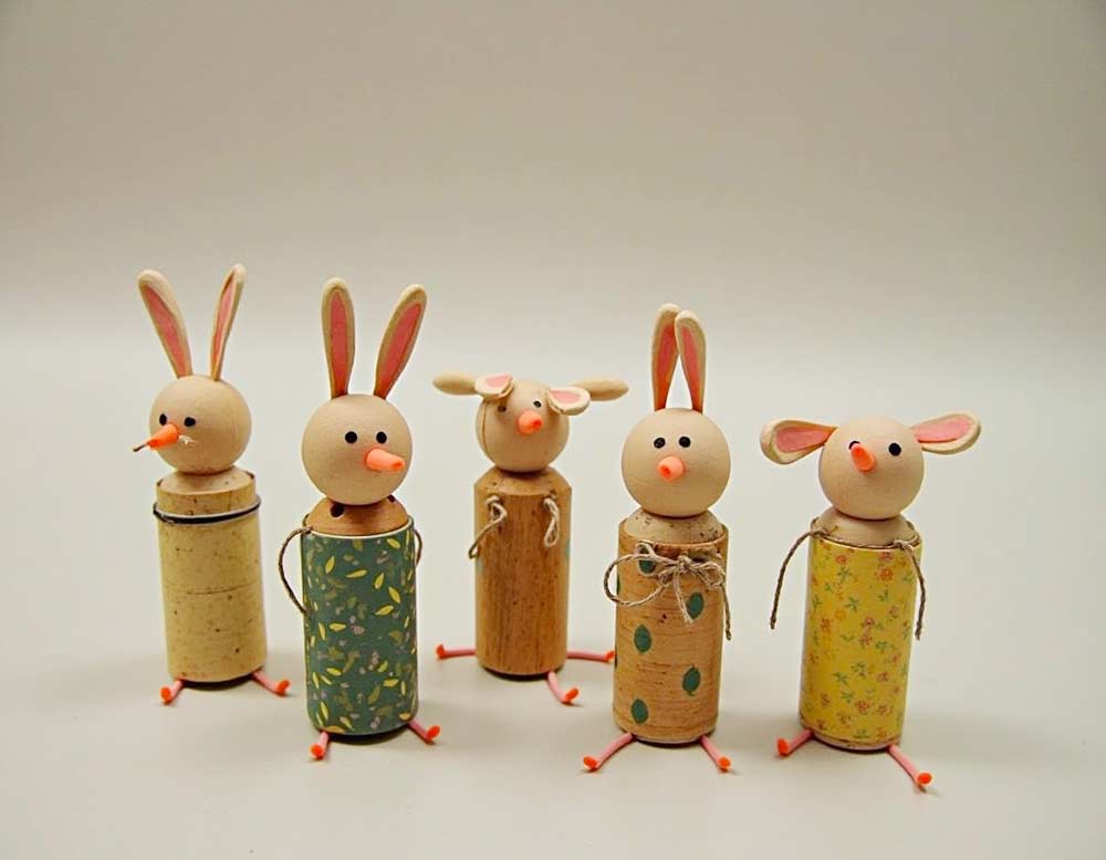 Einfache Osterfiguren aus Kork selbst gemacht Einfache Osterfiguren aus Kork selbst gemacht