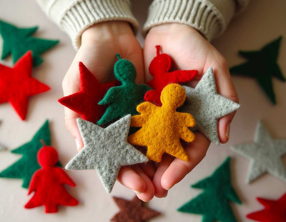 Figuren aus Filz für den Weihnachtsbaum Figuren aus Filz für den Weihnachtsbaum