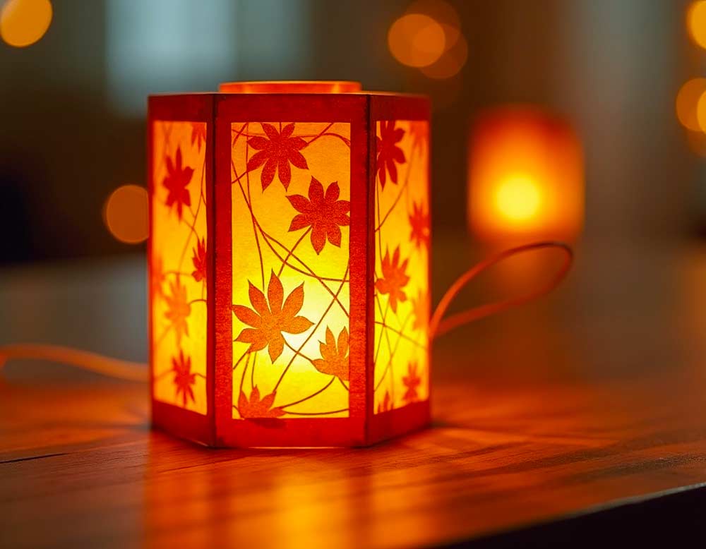 Gebastelte Tischlaterne für den Herbst