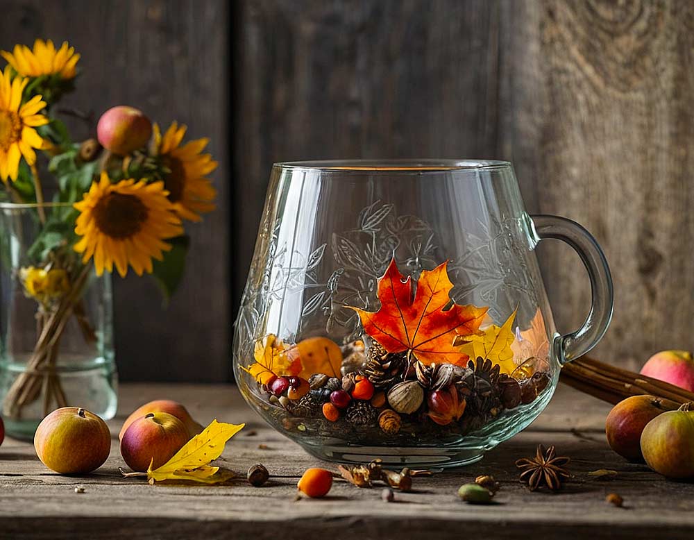 Herbstdeko im Glas