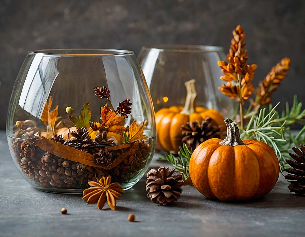 Herbstdeko im Glas selbst gemacht