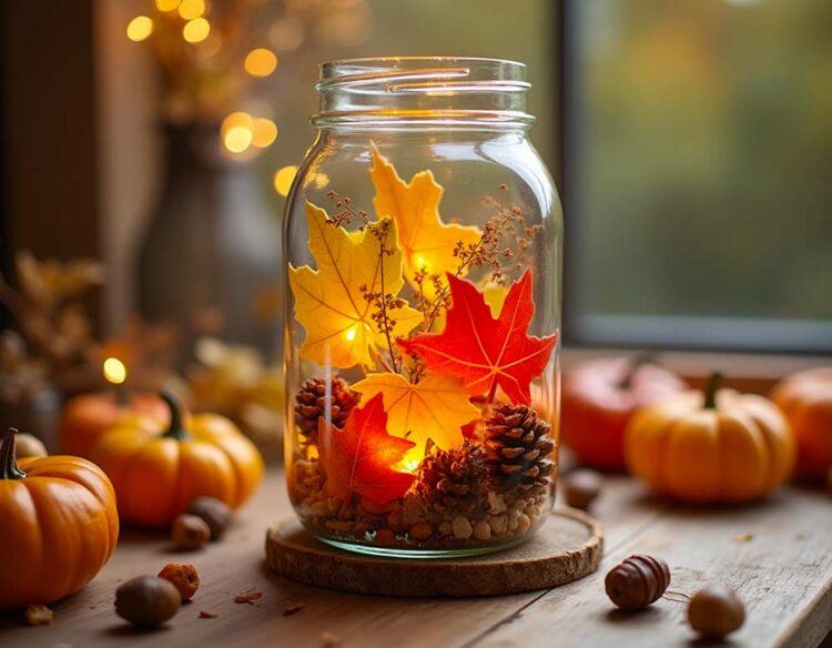 Herbstdeko im Weckglas selber machen