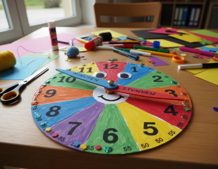 Lernuhr basteln