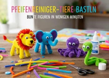 Tiere aus Pfeifenreinigern basteln: Einfache Anleitung für bunte Tierfiguren.