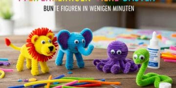 Tiere aus Pfeifenreinigern basteln: Einfache Anleitung für bunte Tierfiguren.
