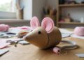 Maus basteln aus Pappe und Filz