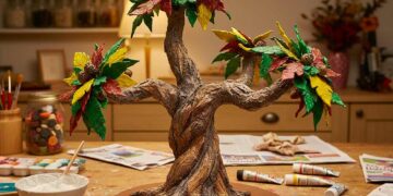 Baum aus Pappmache basteln