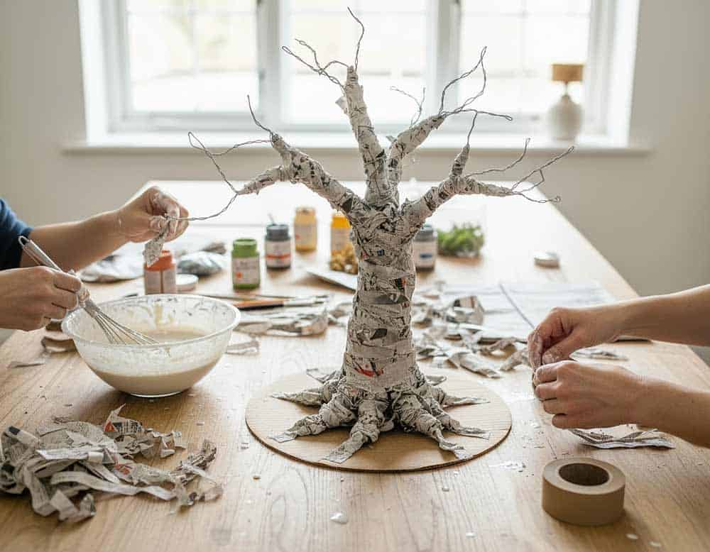 Baum aus Pappmache basteln - Teil 1 der Anleitung