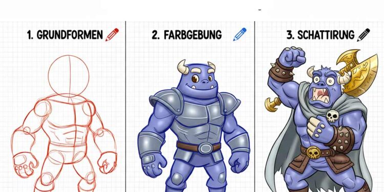Einfache Comicfiguren zeichnen Anleitung