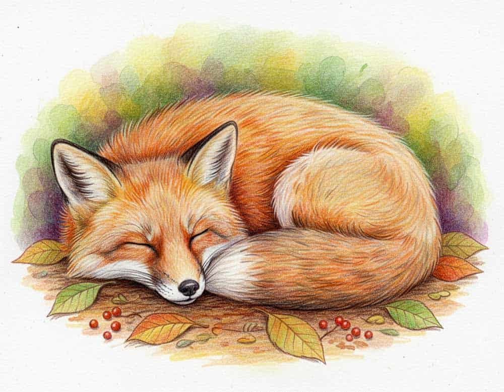 Fertig gezeichneter Fuchs