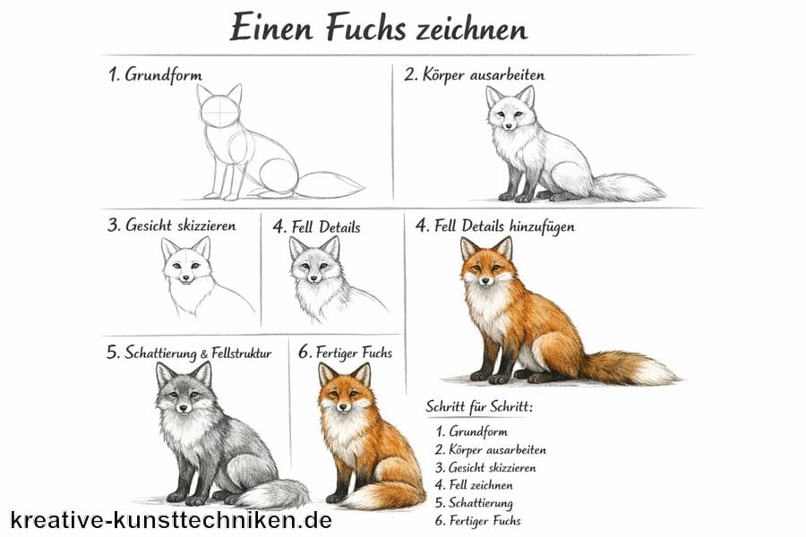 Wie zeichnet man einen Fuchs?