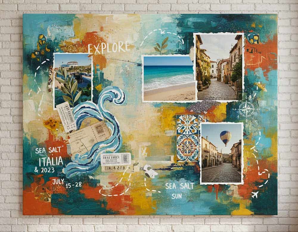 Reisecollage malen – Kunstwerk für die Wand Reisecollage malen – Kunstwerk für die Wand