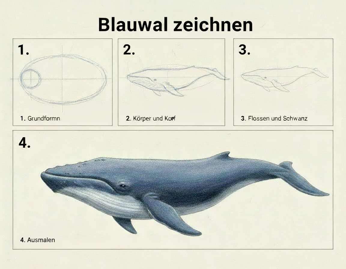 Schritt für Schritt zum Blauwal Zeichenanleitung Schritt für Schritt zum Blauwal Zeichenanleitung
