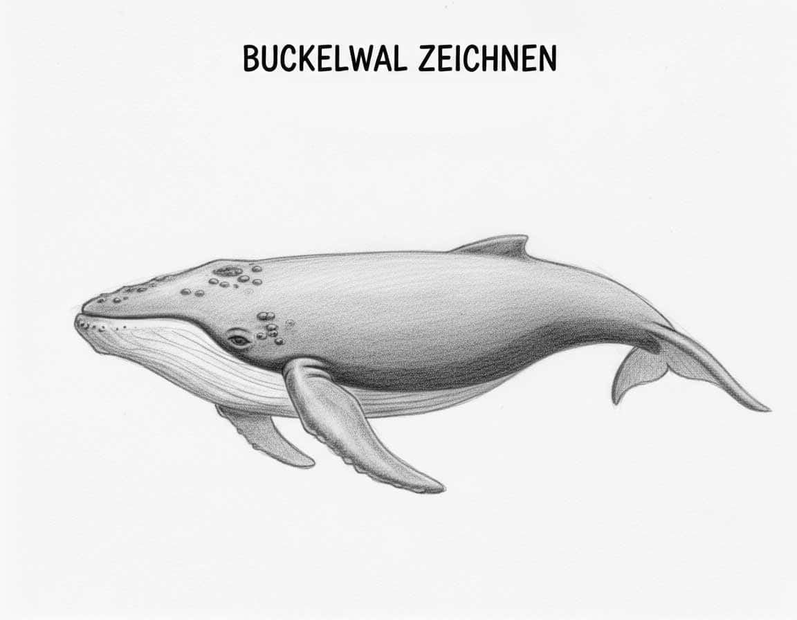 Bleistiftzeichnung vom Buckelwal Bleistiftzeichnung vom Buckelwal
