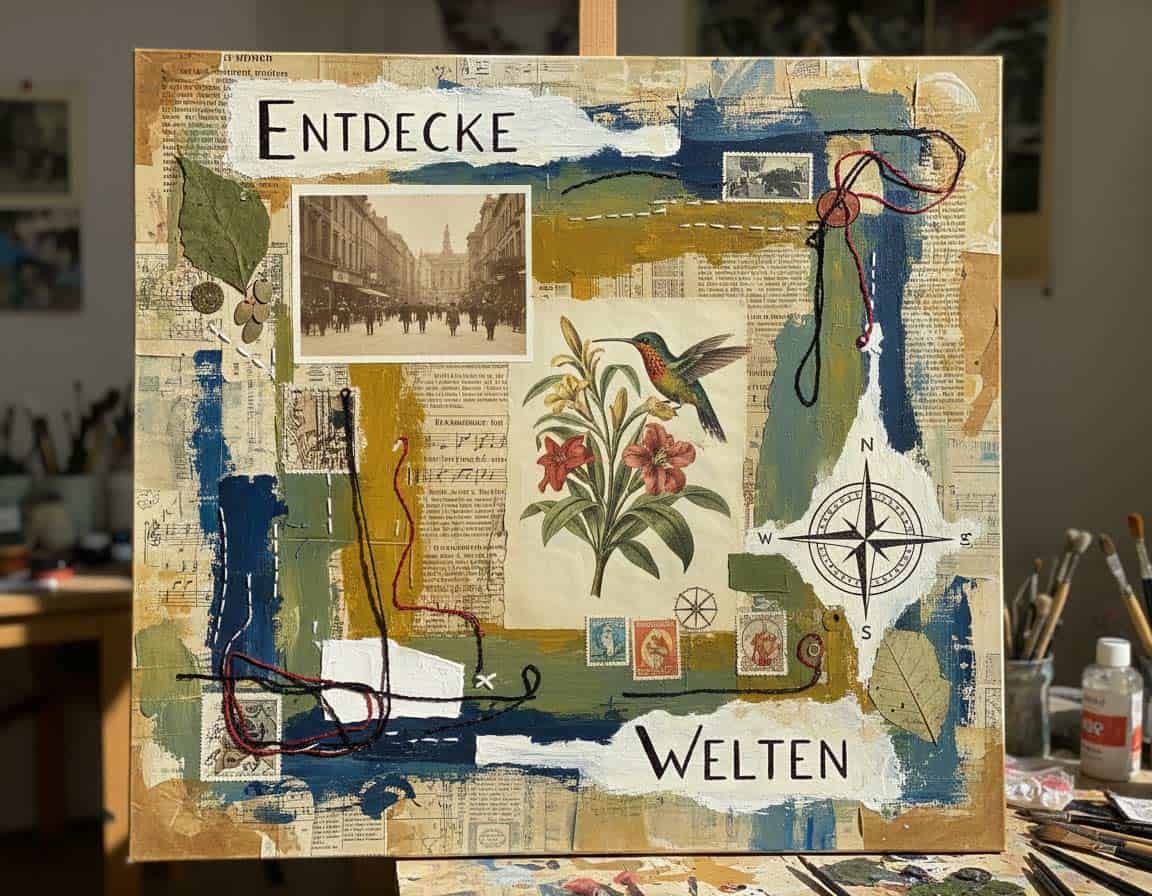 Reisecollage auf Leinwand Reisecollage auf Leinwand