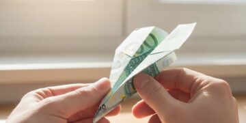Papierflieger aus Geldschein