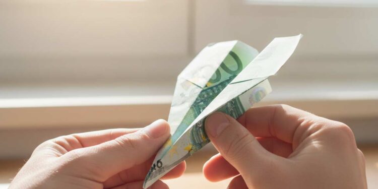 Papierflieger aus Geldschein