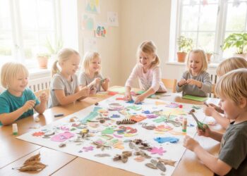 Collage mit Kindern basteln