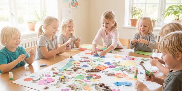 Collage mit Kindern basteln