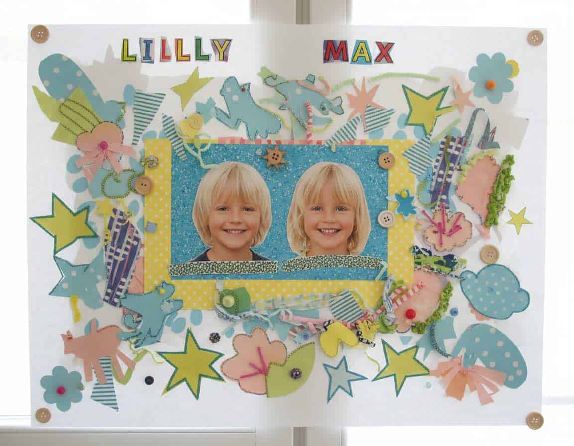 Collage mit Kindermotiven basteln Collage mit Kindermotiven basteln