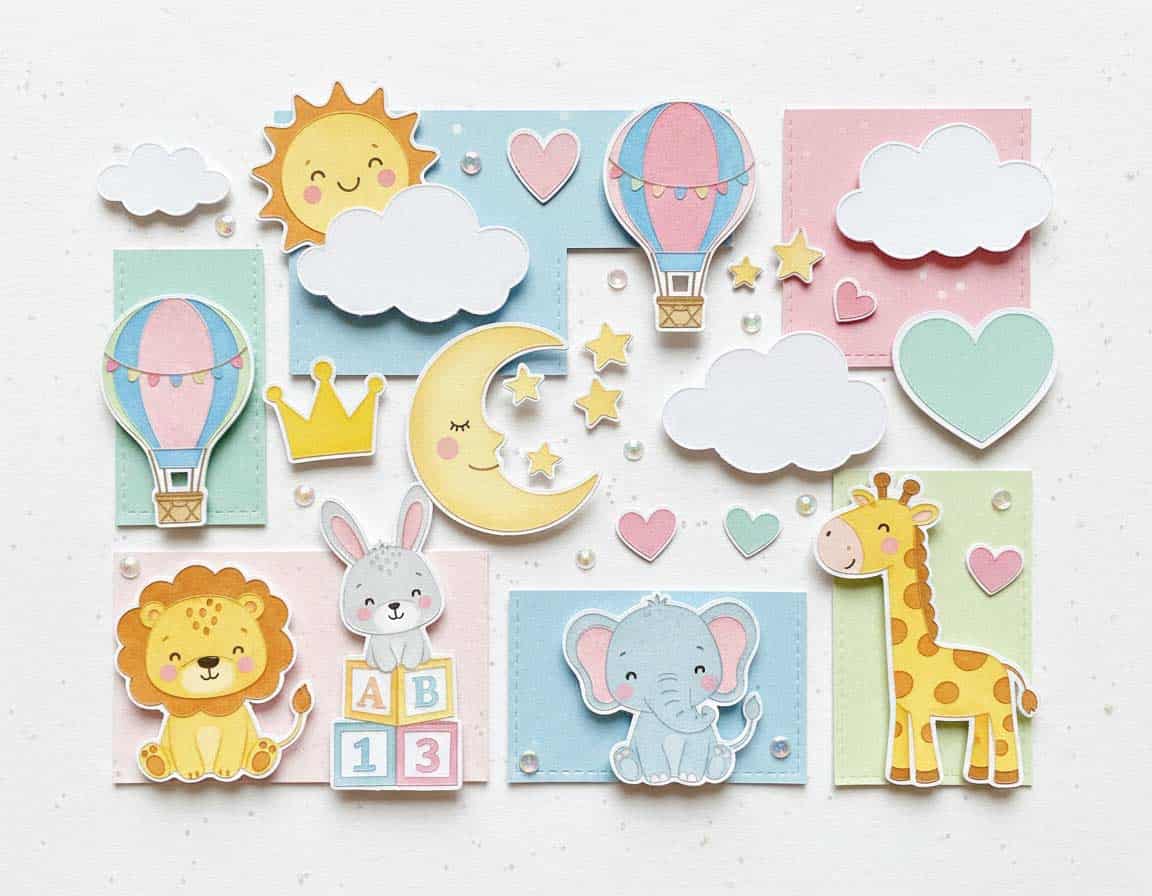 Collage mit Kindermotiven mit Kindern basteln Collage mit Kindermotiven mit Kindern basteln