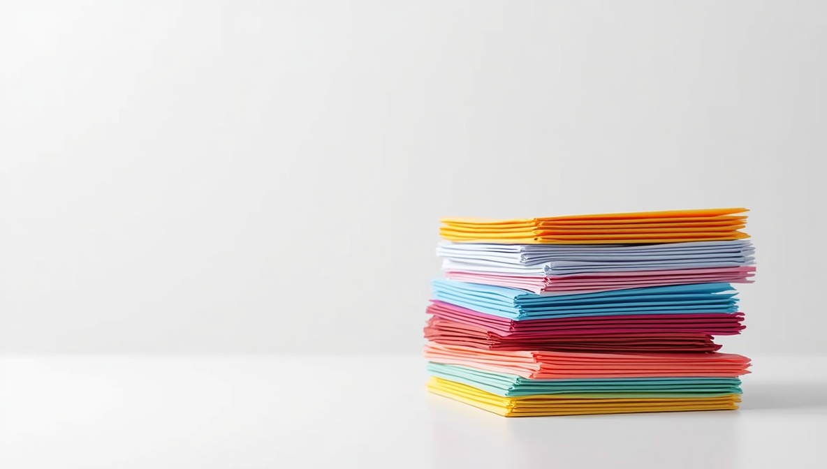 Buntes Origami-Papier in quadratischen Bögen für einfache Faltblumen