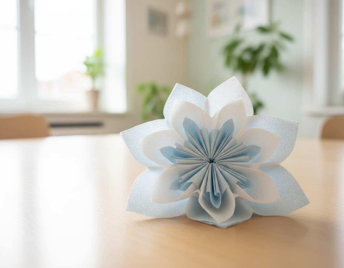 Gebastelte Servietten-Blume Gebastelte Servietten-Blume