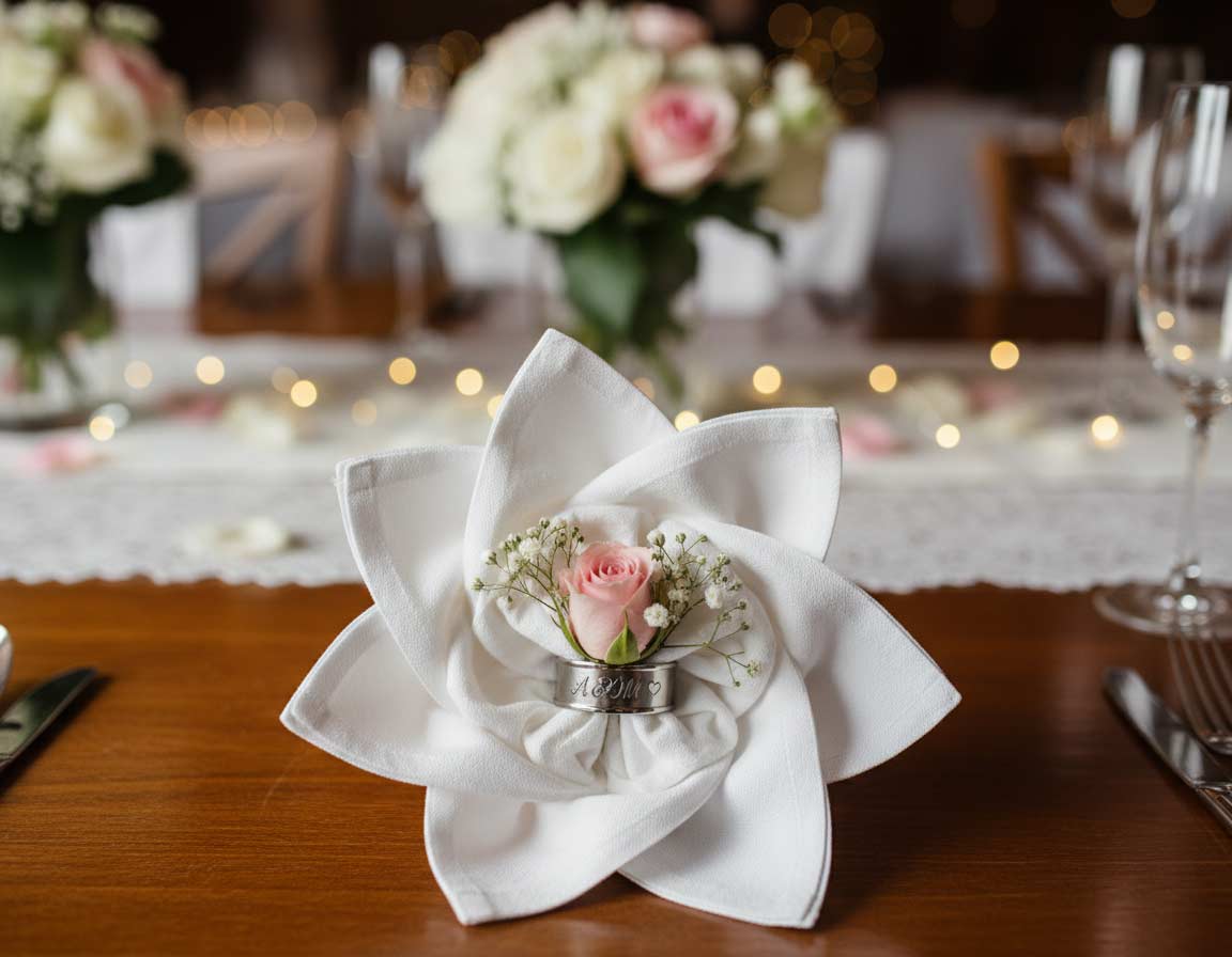 Servietten-Blumen basteln für die Hochzeit Servietten-Blumen basteln für die Hochzeit