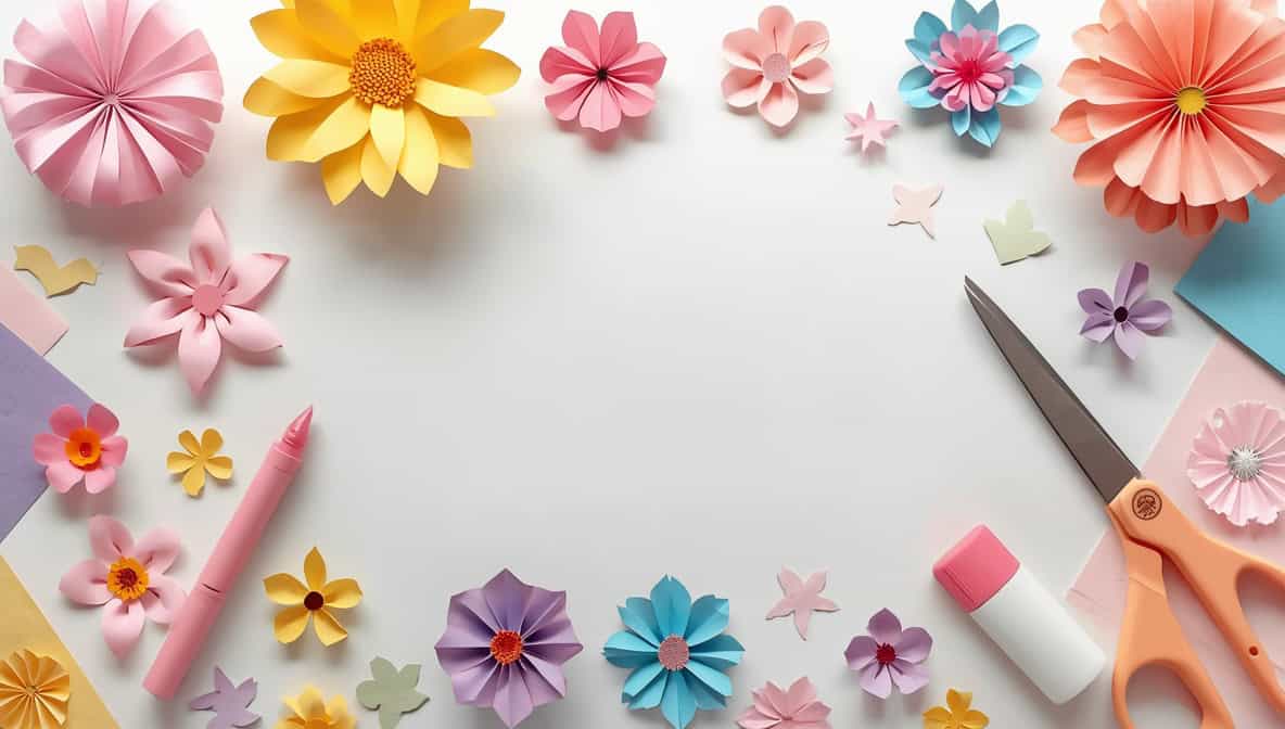 Wunschblumen basteln – bunte Blütenblätter aus Papier zuschneiden