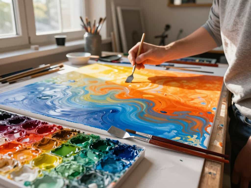 Acrylmalerei Techniken für lebendige Farbverläufe und Texturen
