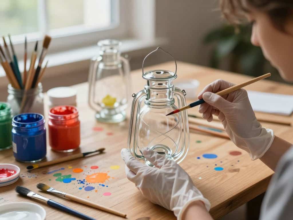 Windlicht Glas bemalen – Vorbereitung des Glases und der Materialien